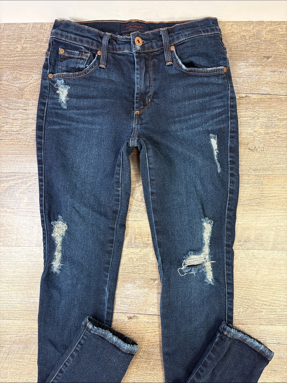 James Jeans Twiggy Distressed Skinny Jeans Dark Wash Size 27 Made in USA